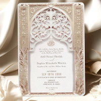 Luxuriante crème & Or Mariage islamique Arabesque