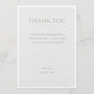 Invitation Luxury Beige & Gold Wedding Thank You Card | Elega