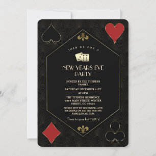 Invitation Luxury Casino Vegas Gold Gatsby New Year's Eve 