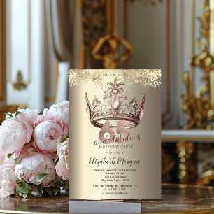 Invitation Luxury Crown Gold Confetti 65e anniversaire