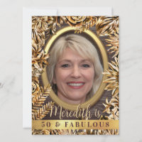 Luxury Gold Floral Photo personnalisée 50 Et Fabul