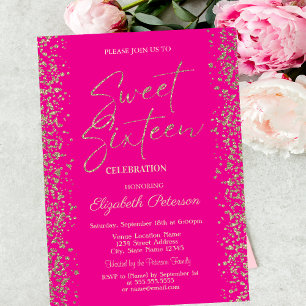 Invitation Luxury Or Diamants Fame Rose Sweet 16