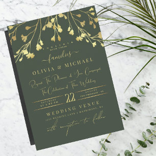 INVITATION LUXURY OR FLORAUX ABSTRAIT OR FOIL MARIAGE
