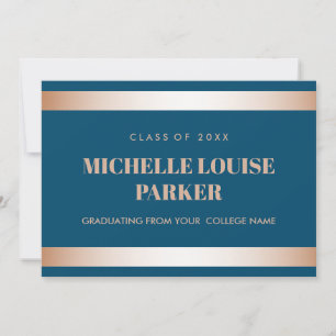 Invitation Luxury Rose Gold Bluette Photo Graduation