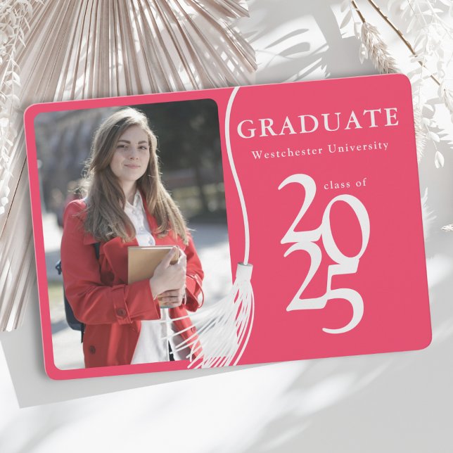 Invitation Lycée Photo Pink Graduation Party (Créateur téléchargé)