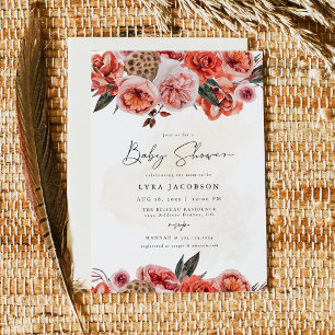 Invitation LYRA Bohemian Girl Fall Baby shower floral