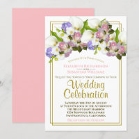 Lys Calla Blanche & Rosebuds Rose Mariage de print