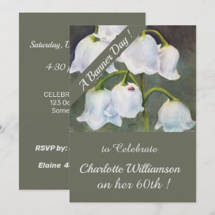 Invitation Lys de la Vallée Aquarelle Florale Anniversaire