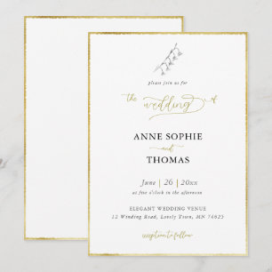 Invitation Lys de printemps moderne de la vallée BW Gold Mari