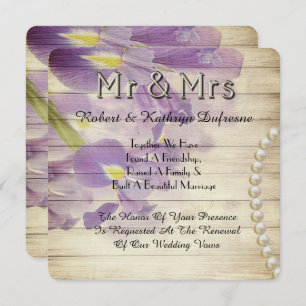 Invitation Lys romantiques Mariage Vow Renouvellement Invitat