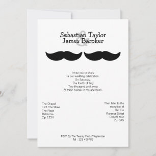 Invitation M. et M. Mustache Mariage