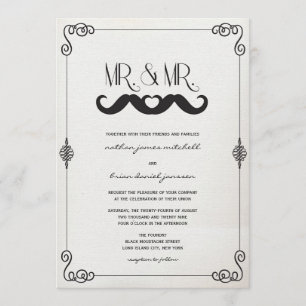 Invitation M. et M. Vintage Paper Gay Wedding d'amour de