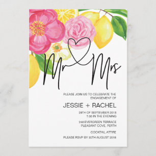 Invitation M. Et Mme Engagement Party Floral d'été