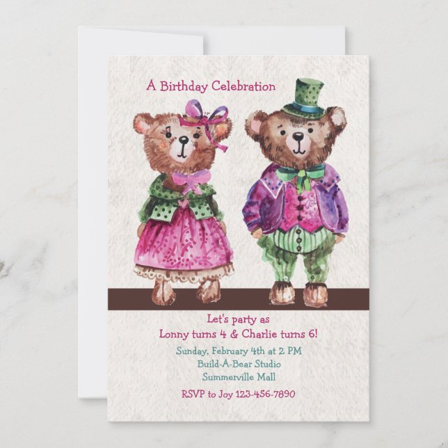 Invitation M. et Mme Ours (Devant)
