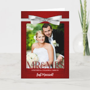 Invitation M. et Mme Red Damask Réception Mariée