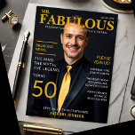 Invitation M. Fabulous 50th Birthday Magazine style de couver<br><div class="desc">Faites une déclaration avec ce magazine Mr Fabulous design de couverture — parfait pour célébrer un jalon dans le style! Ce modèle modifiable n’est pas seulement pour le 50e anniversaire, il fonctionne bien pour les 40e, 60e, 70e et au-delà. Idéal pour les papas, maris, grands-parents, oncles, ou tout type fabuleux...</div>