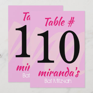 Invitation M INITIALES Bat mitzvah Table Place Card