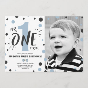 Invitation M. l'invitation d'anniversaire Boy Black blue