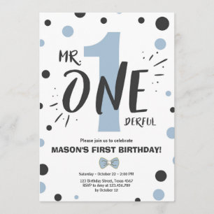 Invitation M. l'invitation d'anniversaire Boy Black Blue