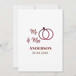 Invitation M. & Mme ajouter nom de famille date année mariage