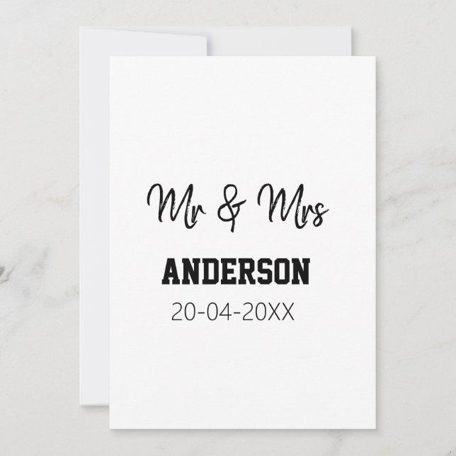 Invitation M. & Mme ajouter nom de famille date année mariage (Devant)