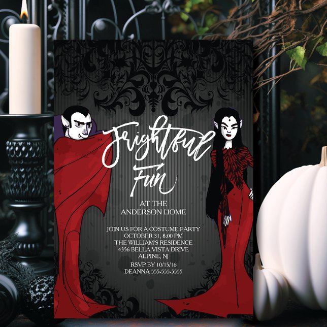Invitation M. & Mme Dracula Costume Halloween Party (Créateur téléchargé)