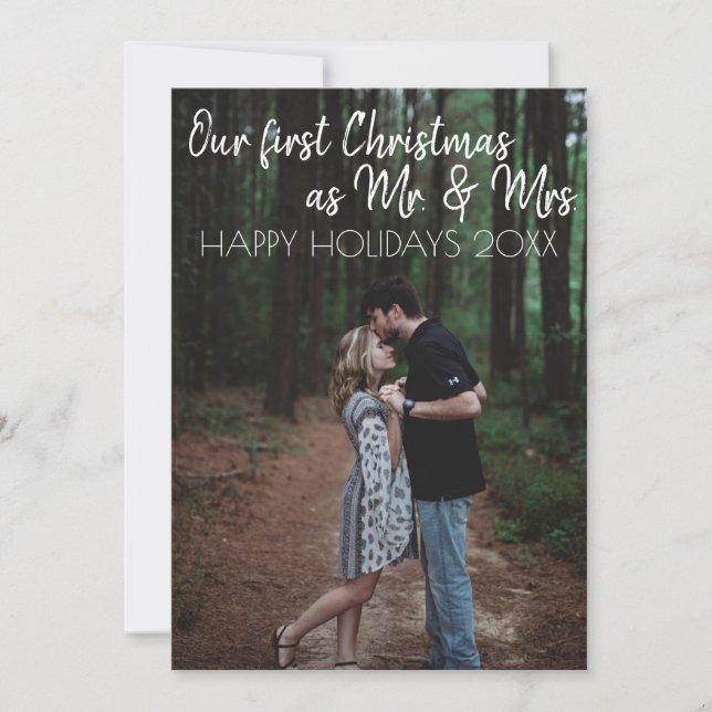 Invitation M. & Mme First Christmas Holiday Card (Devant)