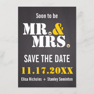Invitation M. & Mme. typographie moderne mariage Enregistrez 