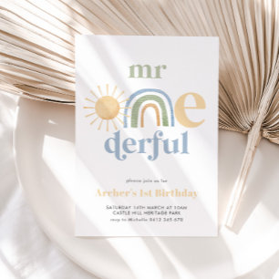 Invitation M. Onederful Sun Rainbow Boys 1er anniversaire