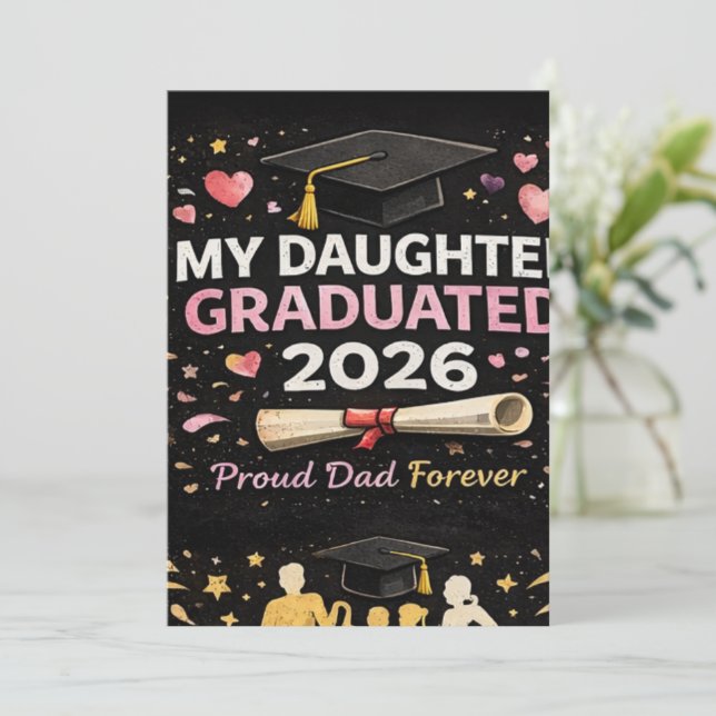 Invitation Ma fille est diplômée 2026 (Debout devant)