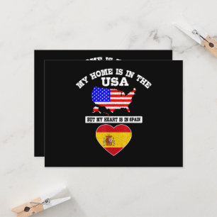 Invitation Ma maison est aux États-Unis, mon cœur est en Espa