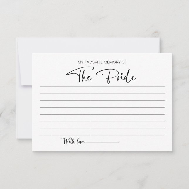 Invitation Ma mémoire préférée de la Fête des mariées de cart (Devant)