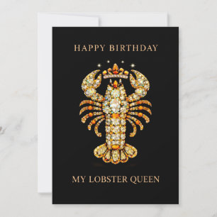 Invitation Ma Reine du Homard Bijou Anniversaire drôle
