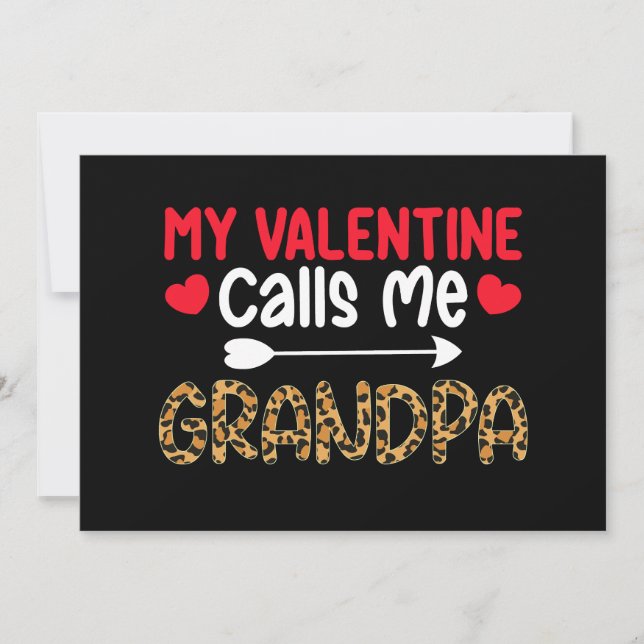 Invitation Ma Saint Valentin m'appelle grand-père Leopard Buf (Devant)