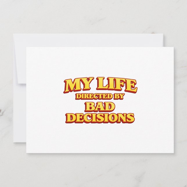 Invitation Ma vie réalisée par des mauvaises décisions Concep (Devant)