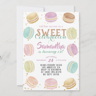 Invitation Macaron Sweet Celebration Anniversaire