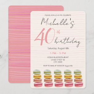 Invitation Macarons français aquarelle peints à la main sur m