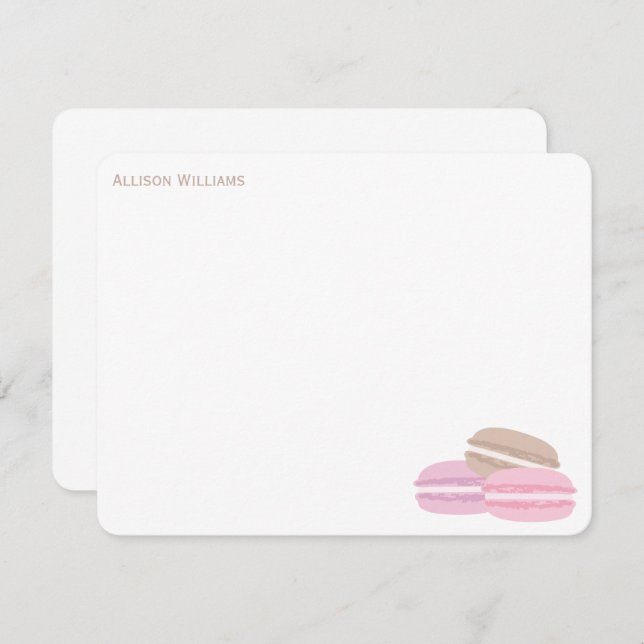 Invitation Macarons Français - Notes de remerciements (Devant / Derrière)