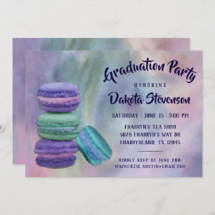 Invitation Macarons géants   Français Sweets Graduation