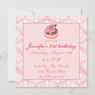 Invitation Macarons roses