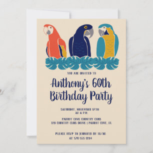 Invitation Macaws Illustrations Parti Tropical Thématique