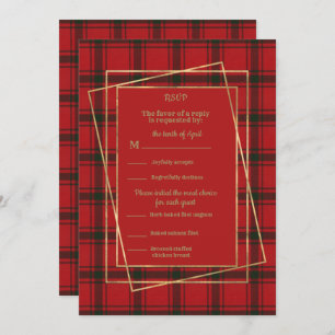 Invitation MacDonald Sleet moderne avec cadre or RSVP