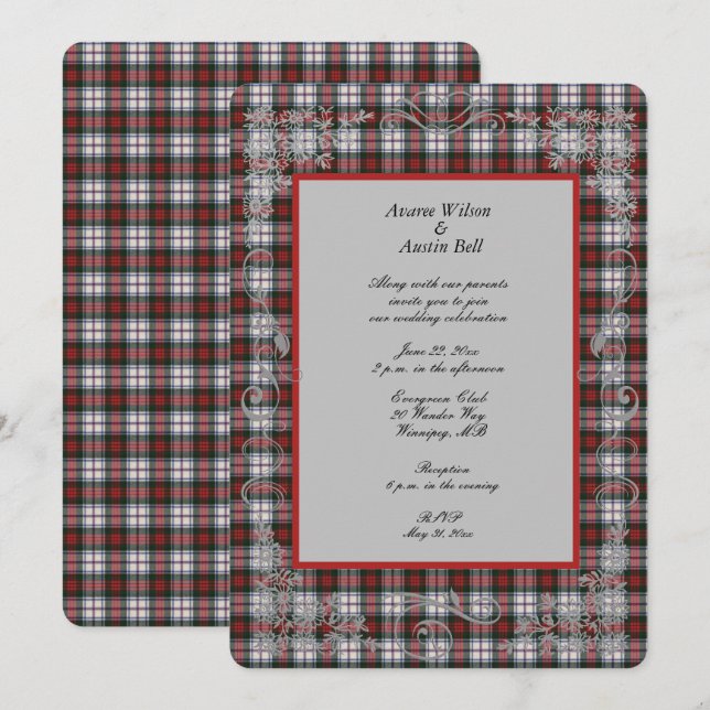 Invitation MacDuff Tartan Plaid Mariage (Devant / Derrière)