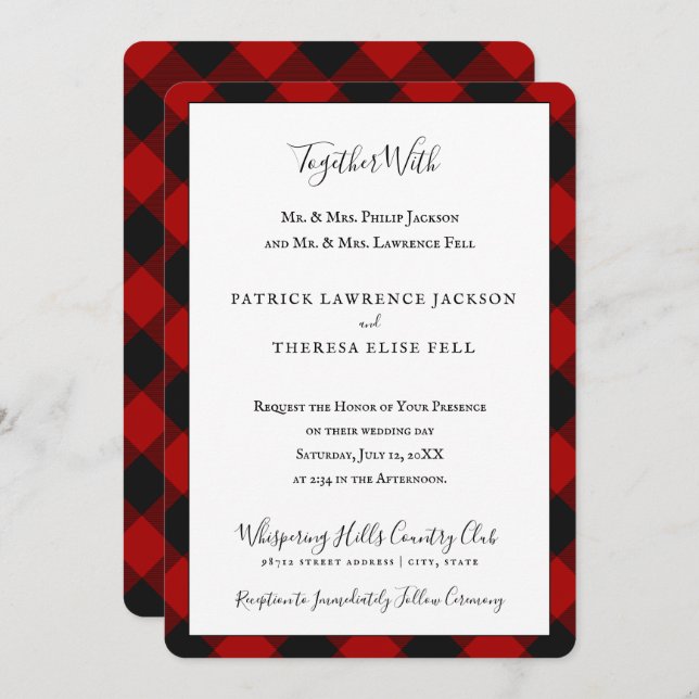 Invitation MacGregor | Roy | Buffalo Plaid (Devant / Derrière)