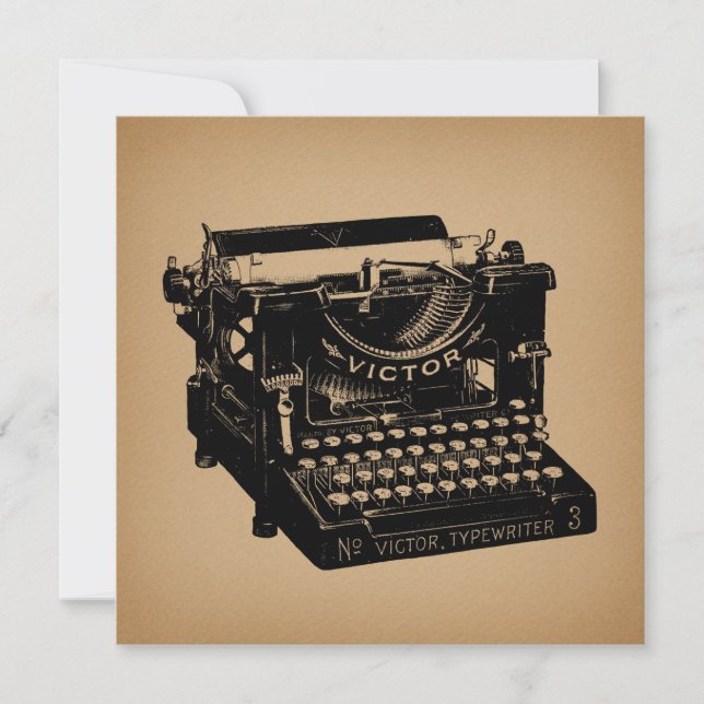 Invitation Machine à écrire d'époque (Devant)