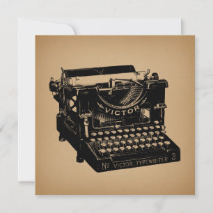 Invitation Machine à écrire d'époque