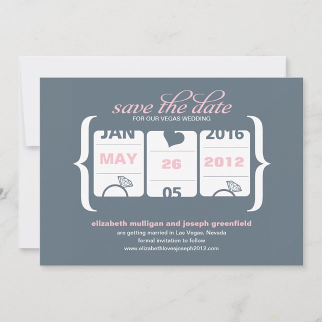 Invitation Machine à Sous Enregistrer la Date - Mariage (Devant)