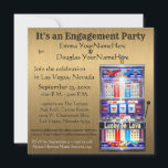 Invitation Machine à Sous Or Chanceux en Amour<br><div class="desc">Fond élégant de couleur or,  invitation de machine à sous de casino. Présenté ici comme une invitation à une soirée de fiançailles pour un événement spécial à Las Vegas. Facile à personnaliser pour toutes les fêtes et soirées avec un thème de casino.</div>