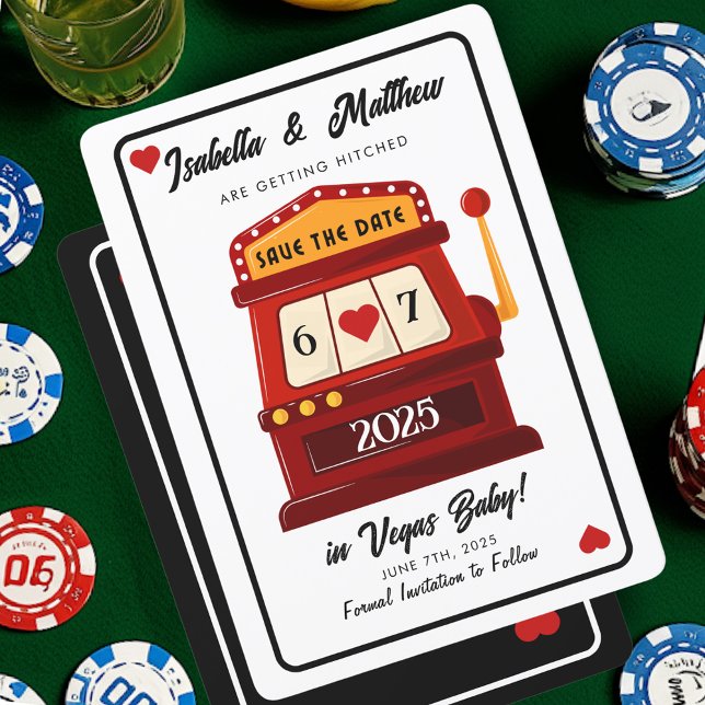 Invitation Machine à sous pour réserver la date Casino de Las (Save the Date Slot Machine Las Vegas Casino Invitation)