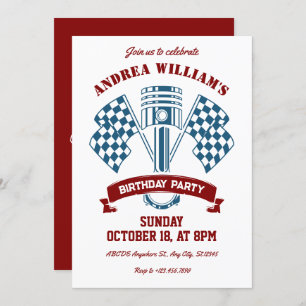 Invitation Machine de course de moto rétro